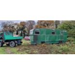 c.1950's Sipson Living Van, green alloy covered body with timber frame, 26 x 8 foot (8m x 2.4m),