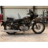2008 Royal Enfield Bullet 500 with Squire sidecar, 499cc. Registration number FX08 EXC. Frame number