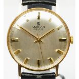 Of Goole Ship Building Interest; Marvin, a 9ct gold manual wind presentation gentleman's wristwatch,