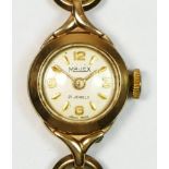 Majex, a 9ct gold ladies manual wind wristwatch12.7gm without movement