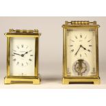 A Bayard brass carriage clock, having a French 8 day movement, together with a West German 8 day