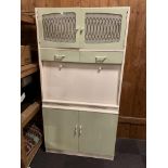 A 1950s/1960s painted pine kitchen utility cabinet,