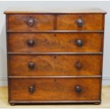 A Victorian mahogany chest of two short over three long drawers, 99 x 46 x 97cm.