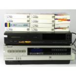 A Sanyo Video Cassette Recorder, Betamax, VTC 5000, together with twelve Betamax tapes, also