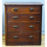 A Victorian mahogany chest of four graduated drawers, 80 x 54 x 87cm.