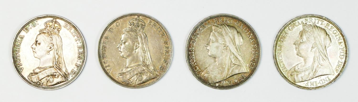 Victoria, Jubilee crowns, 1887, 1889, and two 1895 crowns (4) - Image 2 of 3