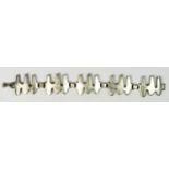 A 925 stamped silver abstract bracelet, 19.5cm, 46gm