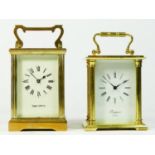 A Rapport of London carriage clock, brass case with bevel edge edge glass panels, having a