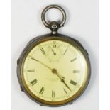 Thomas Russell, a silver open face key wind pocket watch, Chester 1907, the dial with up/down dial