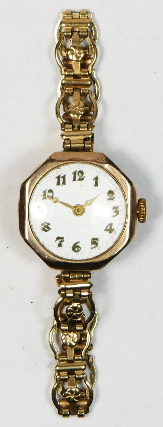 Rolex, a 9ct gold manual wind ladies wristwatch, Glasgow import, date letter hard to read, repainted - Image 2 of 3