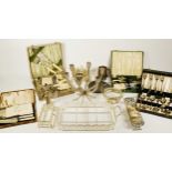 A substantial collection of silver plated wares, to include a four piece tea service, a three