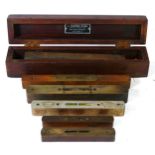A collection of six early 20th century carpenters spirit levels, various makes & sizes.
