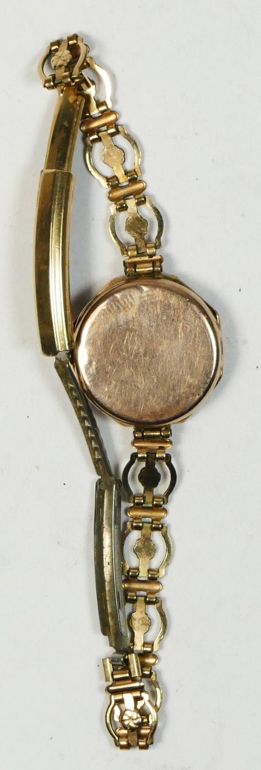 Rolex, a 9ct gold manual wind ladies wristwatch, Glasgow import, date letter hard to read, repainted - Image 3 of 3