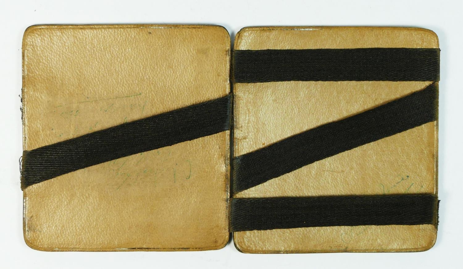 An unusual silver cigarette case, Birmingham 1918, with leather interior, 9 x 8.5cm, 85gm - Image 3 of 3