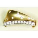 Favori, a Turkish 14K two colour gold and brilliant cut diamond dress ring, R, 5.1gm