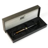 Mont Blanc Meisterstuck, a black body and gold plated rollerball pen, c. 1996, clip ring number