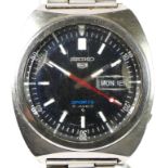 Seiko 5 Sports, a stainless steel automatic day/date with rotating inner bezel gentleman's