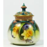 A Royal Worcester pot pourri vase, Hadleys, decorated with florals, c.1905, stamped on base 175