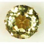 A 9ct gold and citrine dress ring, diameter 20mm, K, 10.4gm