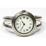 Roy King, a silver manual wind ladies wristwatch, London 1978, white enamel dial, 31mm, expanding