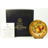 A Royal Worcester plate, Hand Painted Fruit Study, stamped E1.1P, artist signed by P.Stanley,