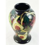 A Moorcroft baluster vase, Queen's Choice, c.2000, signed on base by artist, Emma Bossons, 16cm,