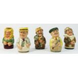 Five Royal Doulton toby jugs, Doultonville collection, to include Major Green The Golfer, D.6740,