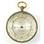 Salmon & Co, London & Edinburgh, a Victorian brass pocket compensated aneroid barometer and