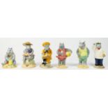Six John Beswick ceramic figures, from the Hippos On Holiday collection, to include Hugo Hippo, HH6,