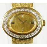 L.U. Chopard, an 18ct gold manual wind ladies wristwatch, London import 1966, gold dial with baton