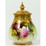 A Royal Worcester pot pourri vase, with floral and gilt decoration, c.1914, stamped on base 291 H