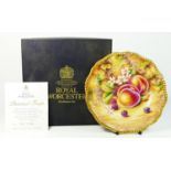 A Royal Worcester plate, Hand Painted Fruit Study, stamped EL.H, artist signed by P.Stanley, 20cm,