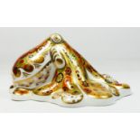 A Royal Crown Derby paperweight, Octopus, gold signature edition, No 408 of 2500, gold stopper, 12.