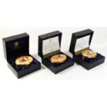 Three Royal Worcester oval trinket pots from the Connoisseur Collection, to include Painted Fruits