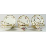A pair of Royal Crown Derby 'Royal Antoinette' trio sets, pattern number A.1225. together with a