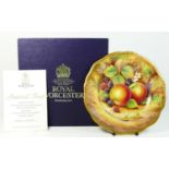 A Royal Worcester plate, Hand Painted Fruit Study, stamped EE.P, artist signed by D.Fuller, 20cm,