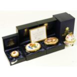Two Royal Worcester oval trinket pots, to include Shells, limited edition No 205 of 500, 7cm wide,