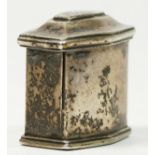 A 19th century silver octagonal pill box, unmarked, 2.5 x 2.5 x 1.5cm, 11gm