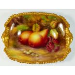 A Royal Worcester dish, Painted Fruits, signed by artist, H.H.Prince, c.1940, stamped on base W5,