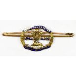 Of South Lancashire Prince of Wales Volunteers Regiment interest, an Edwardian 15ct gold and