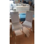 2x Grey Fabric Dining Chair (1x Missing Leg)