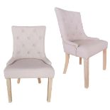 RRP £195. Serena Scoop Set Of 2 Natural Dining Chairs. (H92x W57x D61cm).