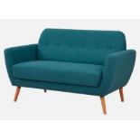 RRP £395.Homebase Scandi Savannah. 2 Seater Sofa With Light Oak Effect Legs And Folding Back Rest.