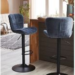 RRP £95. Sahara Bar Stool Blue. (H91/112x W48x D50.5cm)