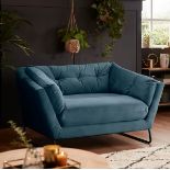 RRP £395. The Snuggler Chair - Aegean Blue. (H)71.5 x (W)130 x (D)86cm.