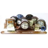 A collection of mantel clocks, carriage clocks and anniversary clocks, with manual wind and quartz
