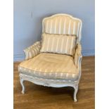 A Barker and Stonehouse Louis XV style Catelyn armchair, French inspired design having crackle glaze