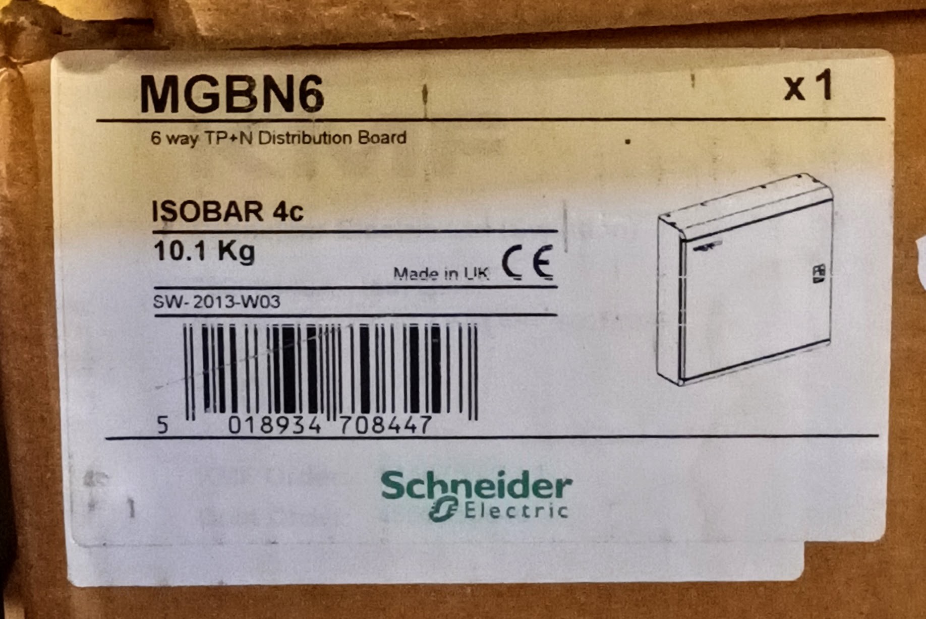 A Schneider Electric distribution board, MGBN6, boxed, together with another Schneider Electric - Image 2 of 3
