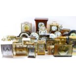 A collection of mid 20th century and later mantel clocks and miniature novelty clocks, makers to