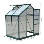 Outsunny clear polycarbonate walk-in garden greenhouse galvanized base aluminium frame with